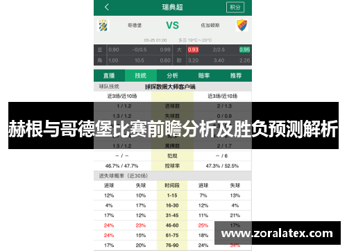 赫根与哥德堡比赛前瞻分析及胜负预测解析